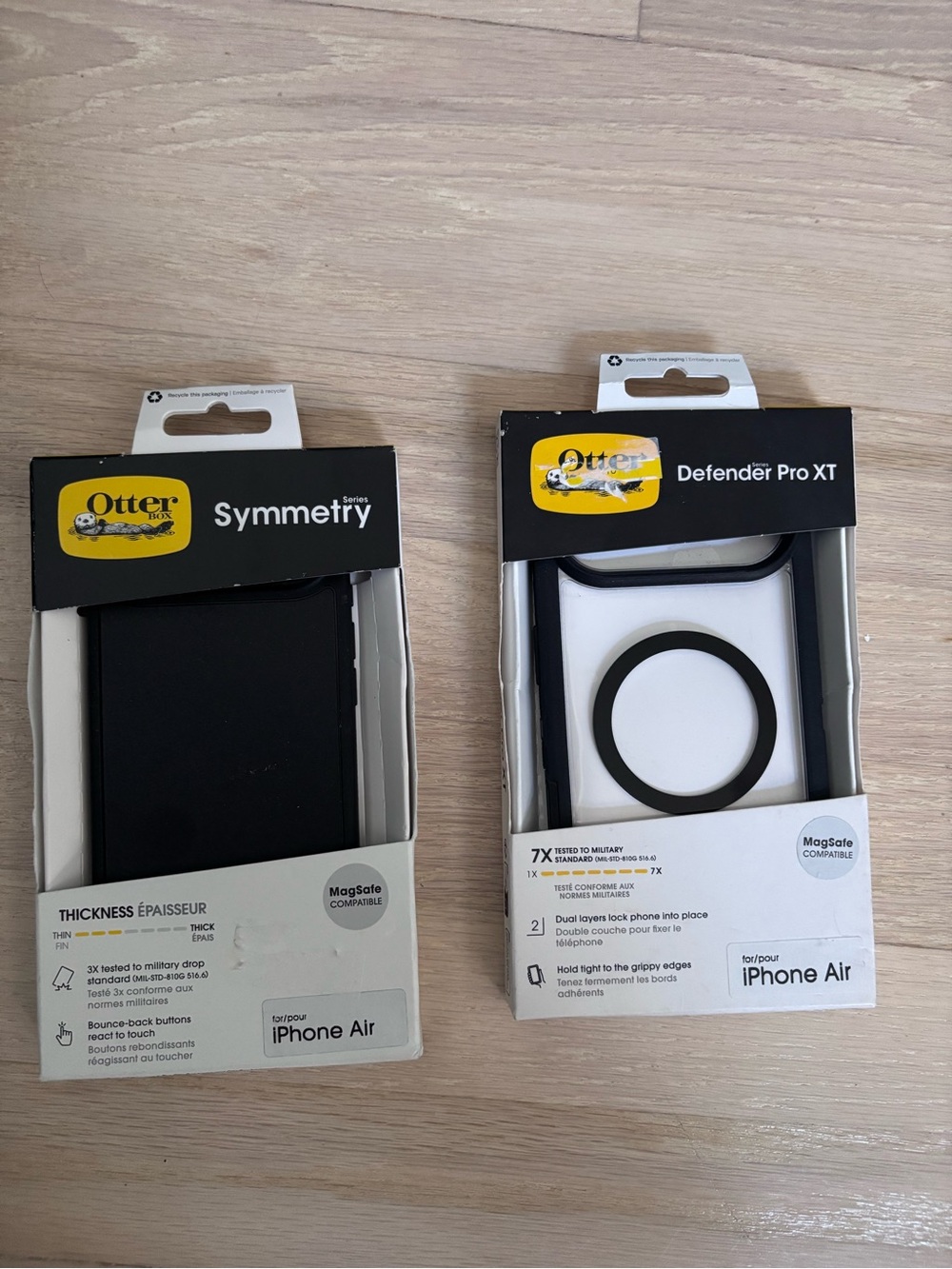 OtterBox Symmetry & Defender Pro XT Cases for iPhone Air in Black & Clear 2-pack